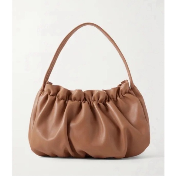 Loeffler Randall x Anthropologie Alicia Gathered Leather Shoulder Bag In Tan NWT - Picture 1 of 16